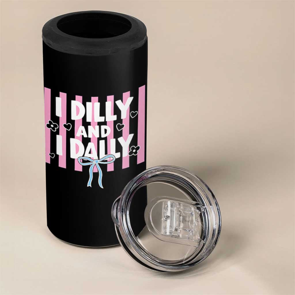 Dilly Dally 4 in 1 Can Cooler Tumbler Trendy Viral Funny Girly