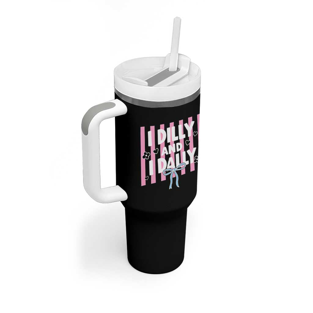 Dilly Dally Tumbler With Handle Trendy Viral Funny Girly