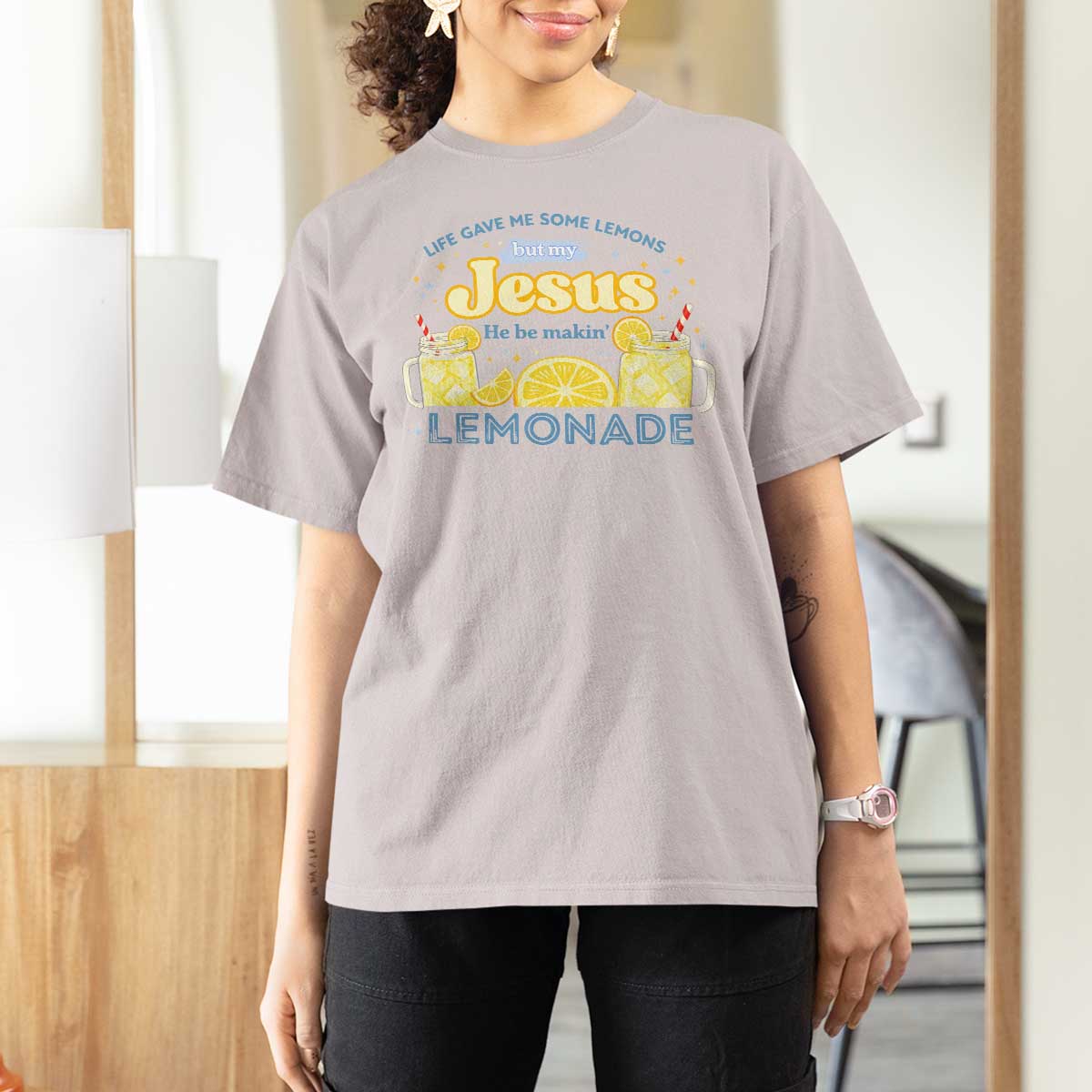 Life Gave Me Some Lemons T Shirt For Women Funny Lemonade Jesus Christian