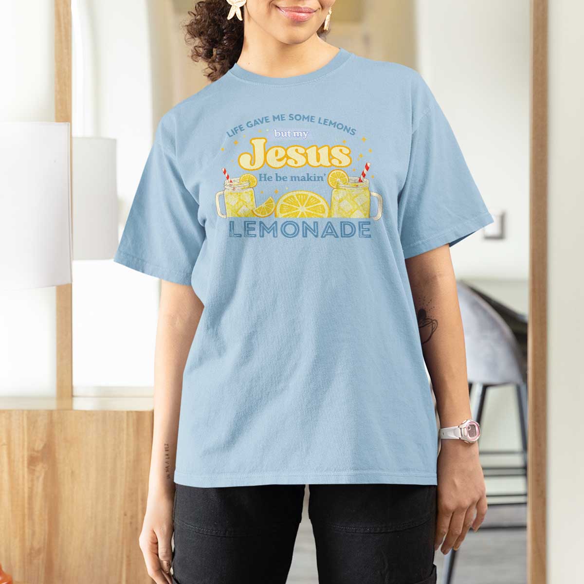 Life Gave Me Some Lemons T Shirt For Women Funny Lemonade Jesus Christian
