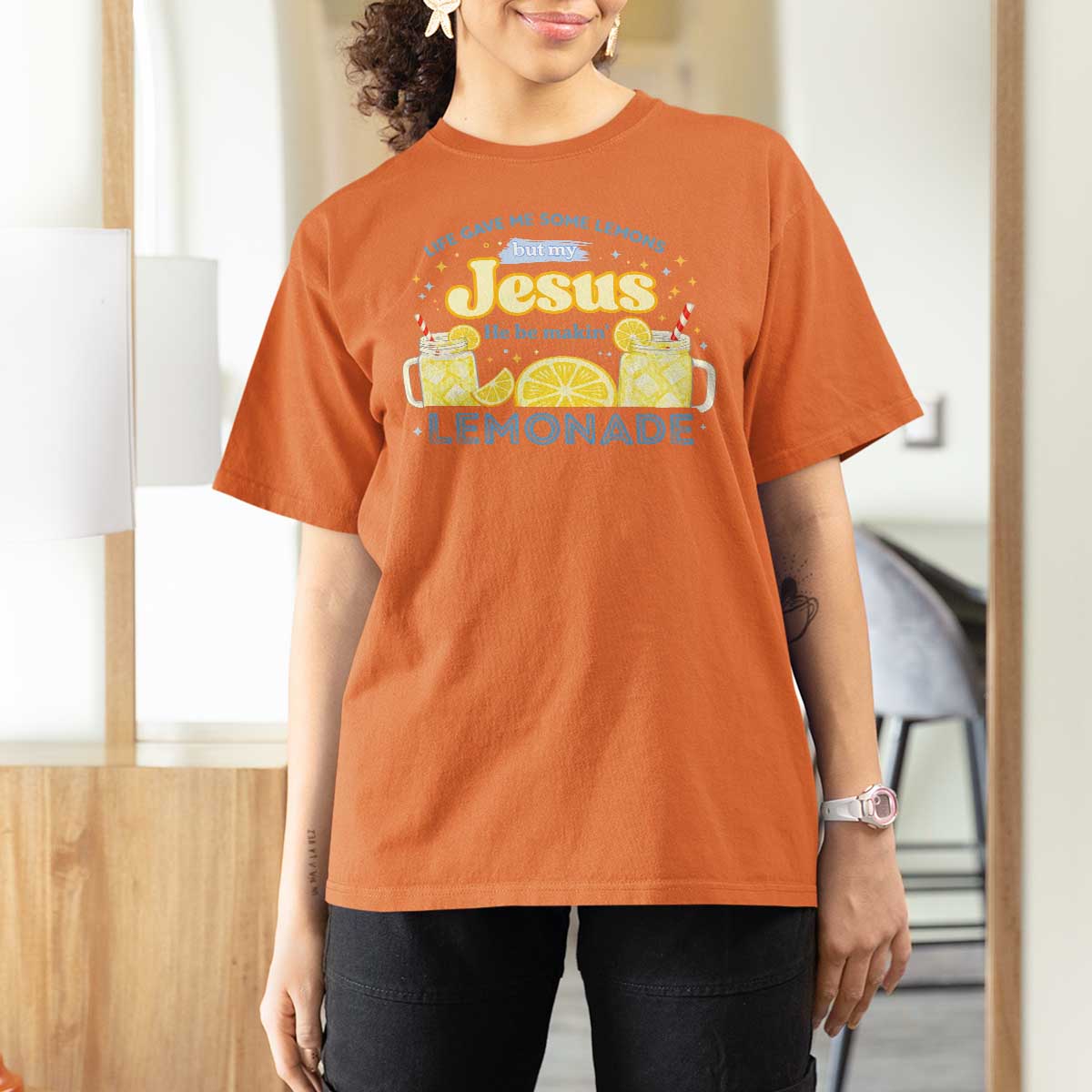 Life Gave Me Some Lemons T Shirt For Women Funny Lemonade Jesus Christian