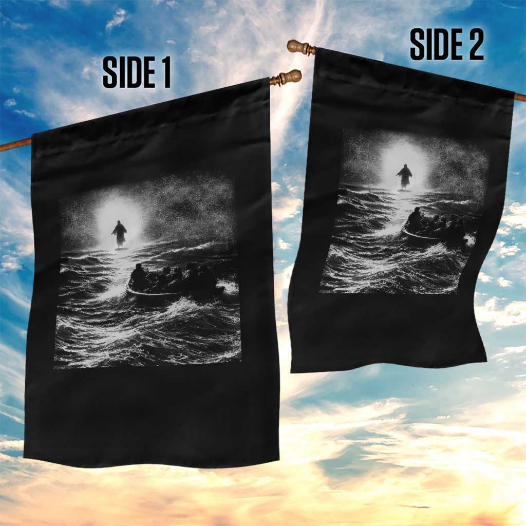 Christian Faith Garden Flag Walk On Water Distressed Bible Verse