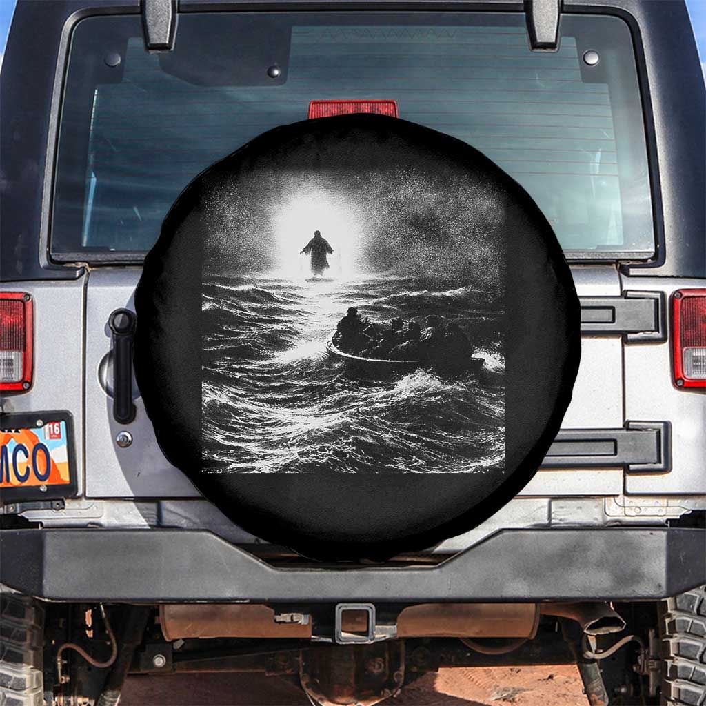Christian Faith Spare Tire Cover Walk On Water Distressed Bible Verse