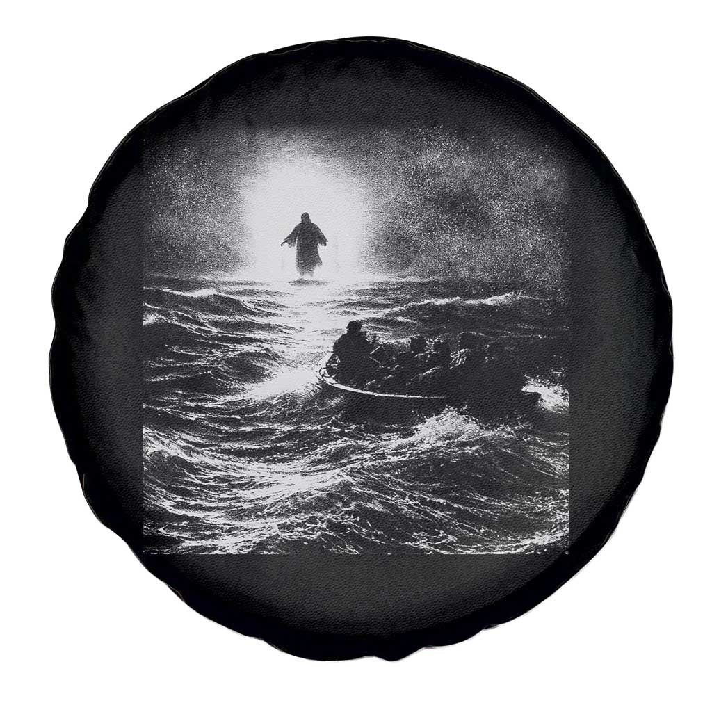 Christian Faith Spare Tire Cover Walk On Water Distressed Bible Verse