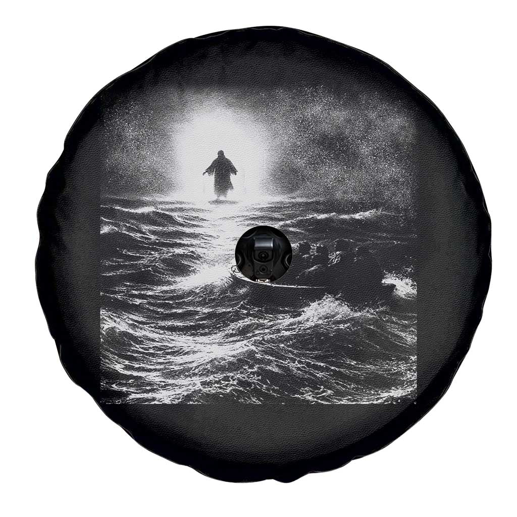 Christian Faith Spare Tire Cover Walk On Water Distressed Bible Verse