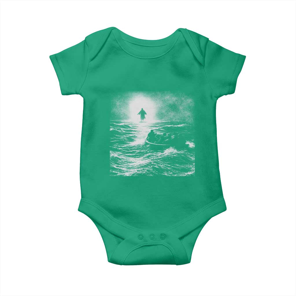 Christian Faith Baby Onesie Walk On Water Distressed Bible Verse