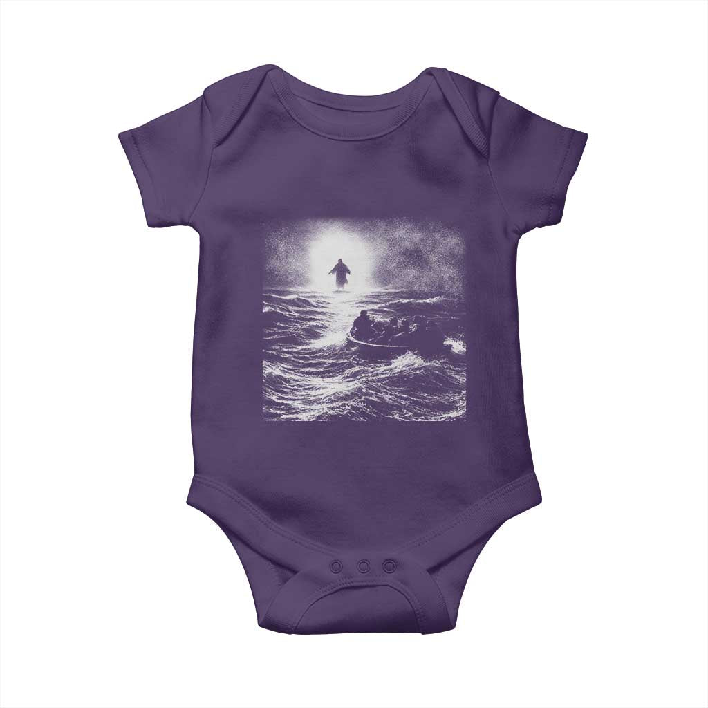 Christian Faith Baby Onesie Walk On Water Distressed Bible Verse