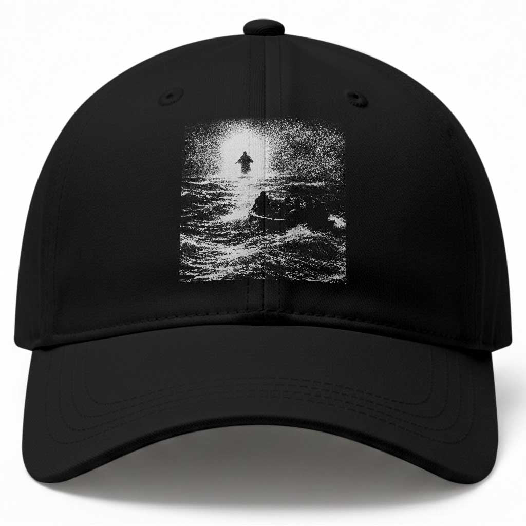 Christian Faith Baseball Cap Walk On Water Distressed Bible Verse