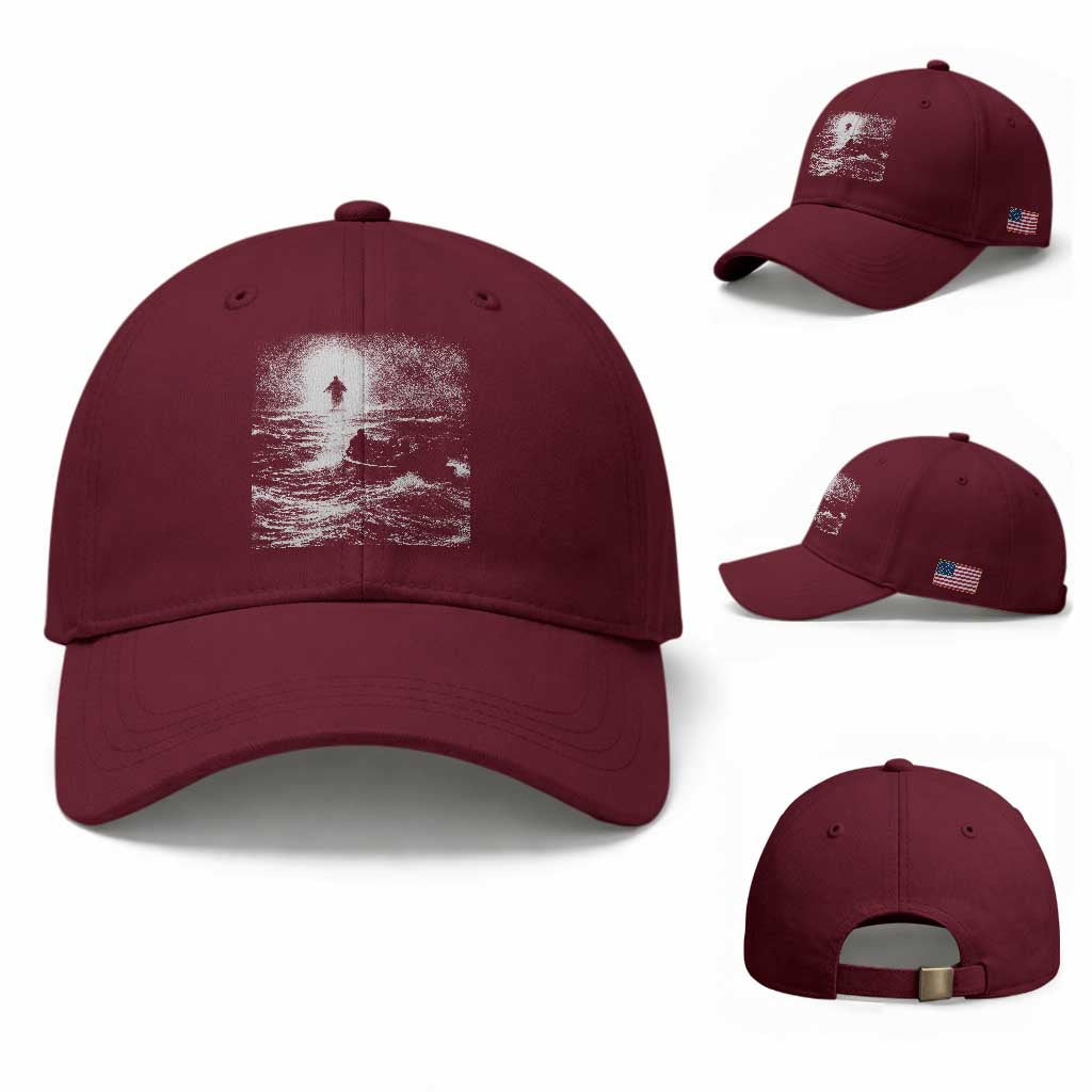 Christian Faith Baseball Cap Walk On Water Distressed Bible Verse
