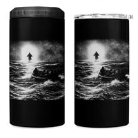 Christian Faith 4 in 1 Can Cooler Tumbler Walk On Water Distressed Bible Verse