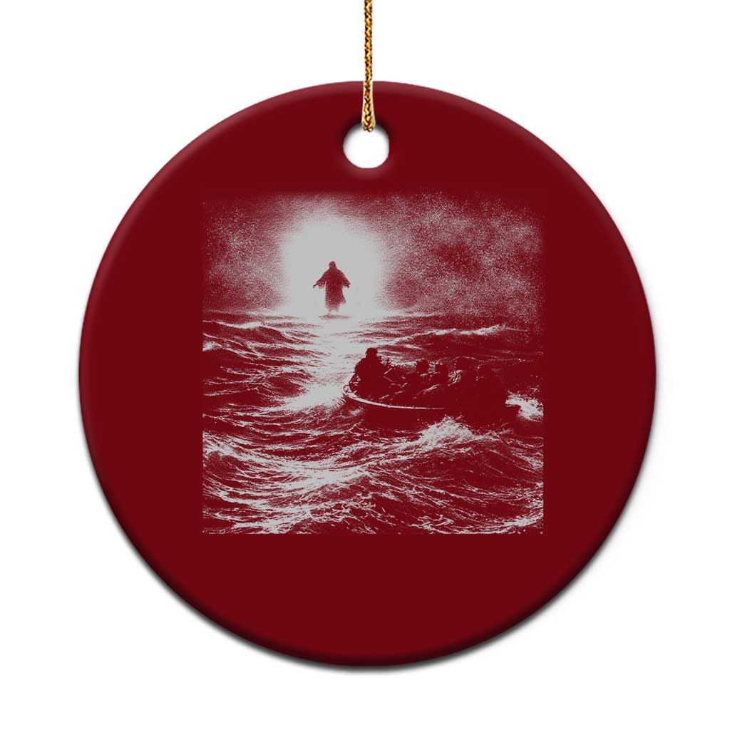 Christian Faith Ceramic Ornament Walk On Water Distressed Bible Verse