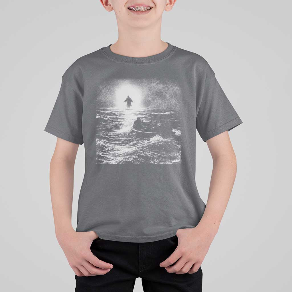 Christian Faith T Shirt For Kid Walk On Water Distressed Bible Verse