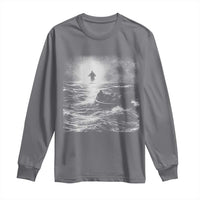 Christian Faith Long Sleeve Shirt Walk On Water Distressed Bible Verse