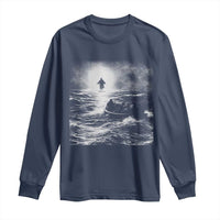 Christian Faith Long Sleeve Shirt Walk On Water Distressed Bible Verse