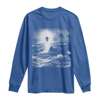 Christian Faith Long Sleeve Shirt Walk On Water Distressed Bible Verse