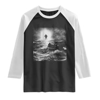 Christian Faith Raglan Shirt Walk On Water Distressed Bible Verse