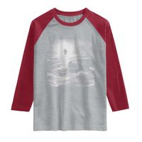 Christian Faith Raglan Shirt Walk On Water Distressed Bible Verse