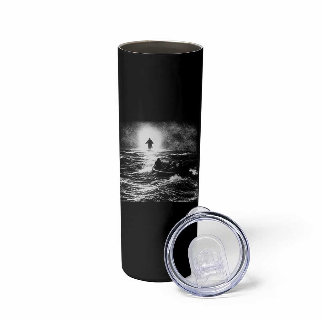 Christian Faith Skinny Tumbler Walk On Water Distressed Bible Verse