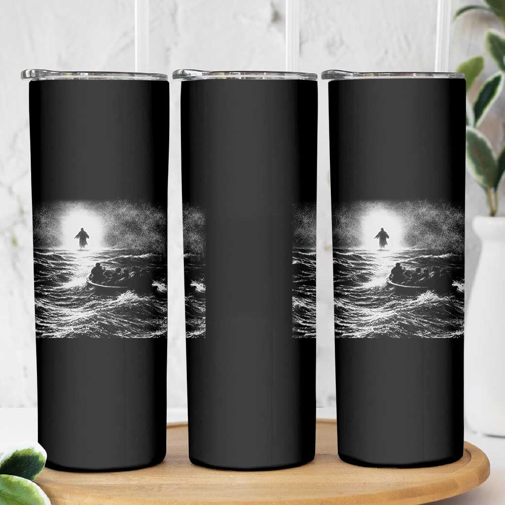 Christian Faith Skinny Tumbler Walk On Water Distressed Bible Verse