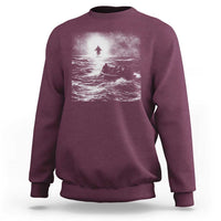 Christian Faith Sweatshirt Walk On Water Distressed Bible Verse