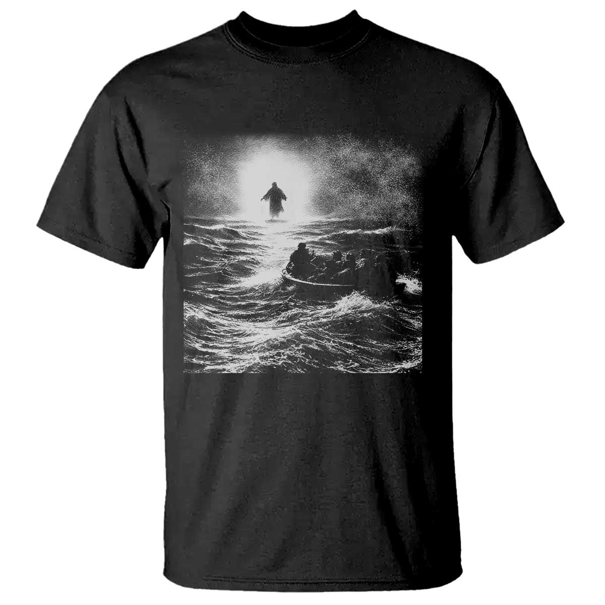 Christian Faith T Shirt Walk On Water Distressed Bible Verse