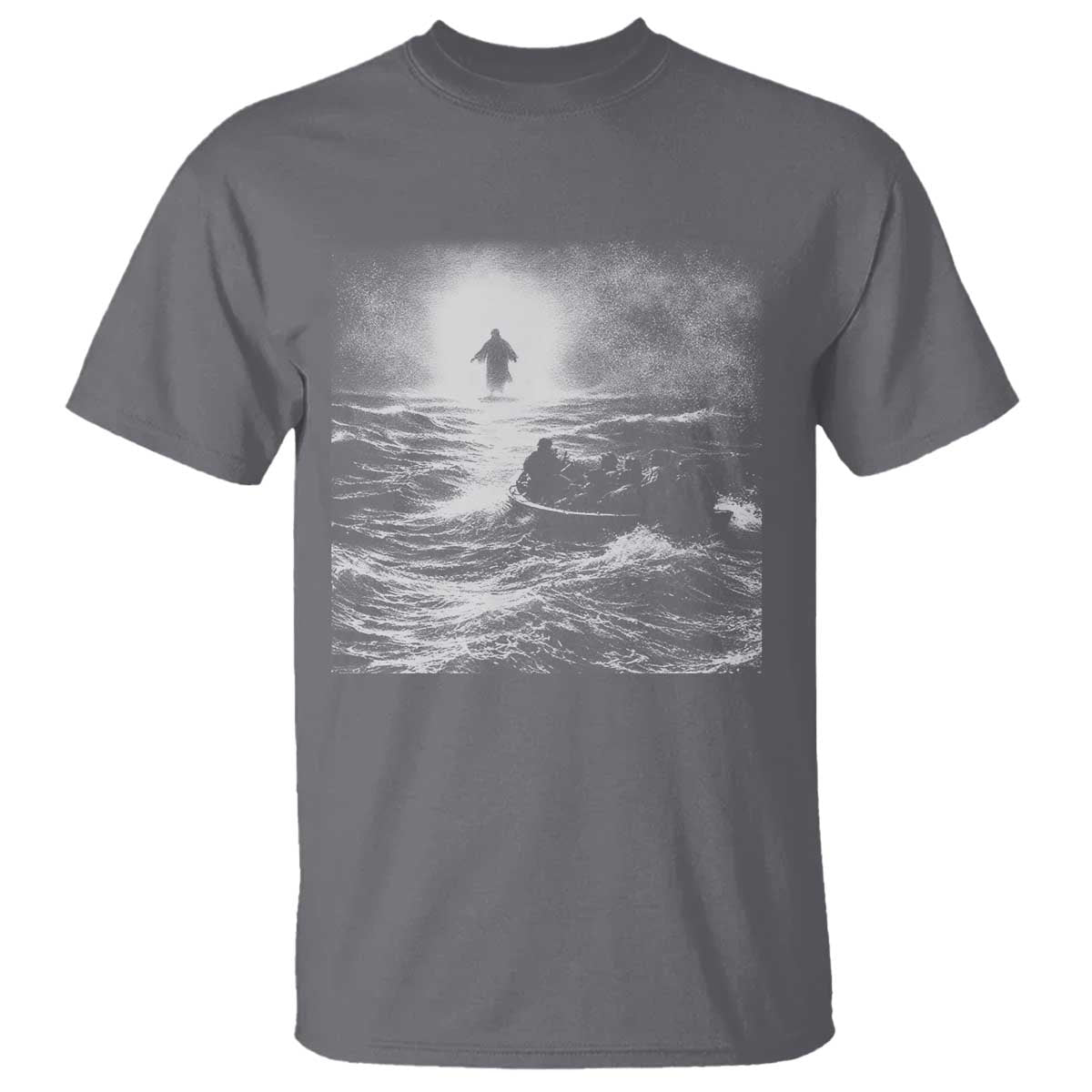 Christian Faith T Shirt Walk On Water Distressed Bible Verse