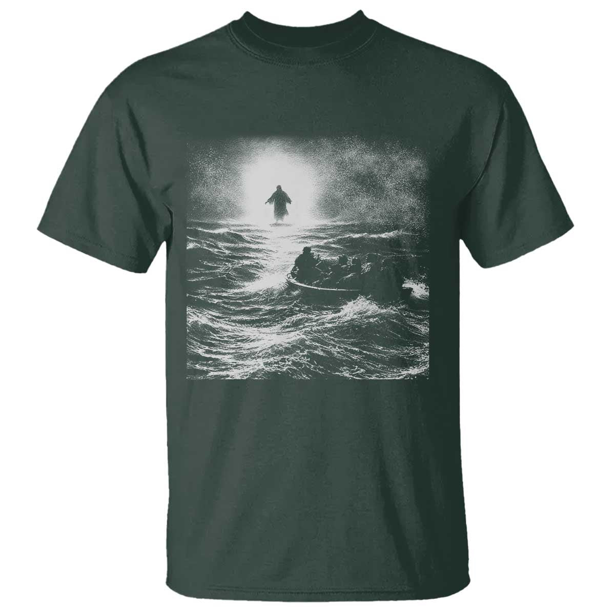 Christian Faith T Shirt Walk On Water Distressed Bible Verse