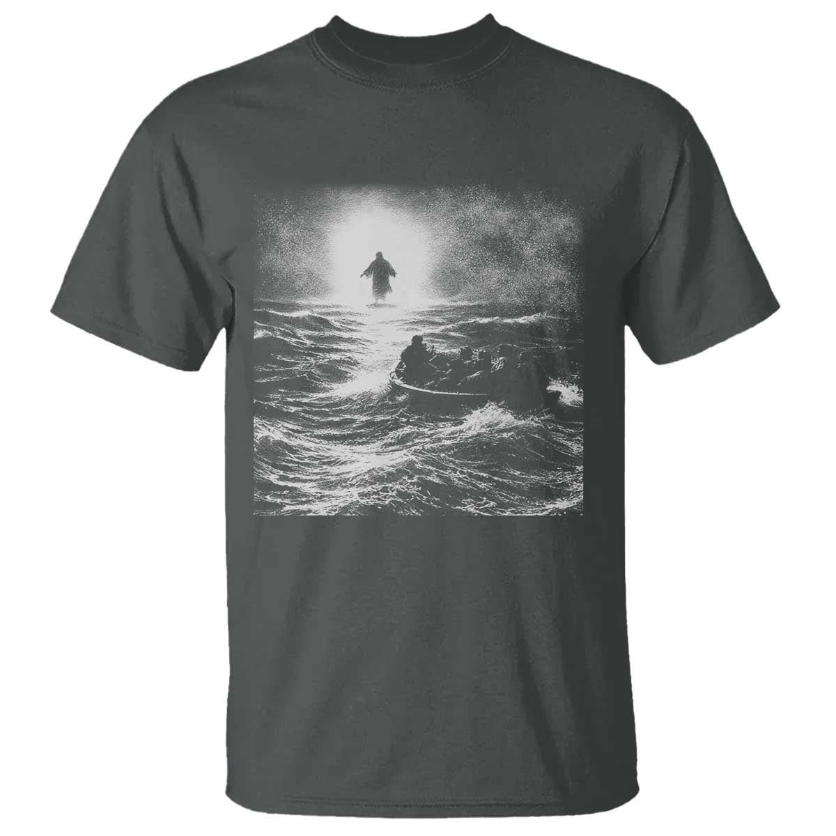 Christian Faith T Shirt Walk On Water Distressed Bible Verse