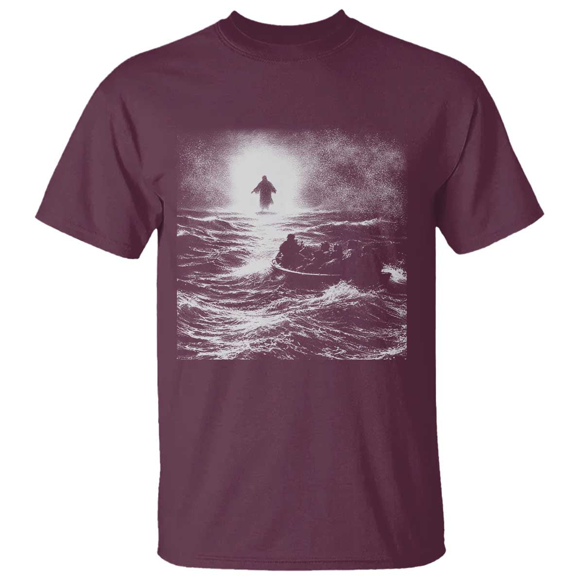 Christian Faith T Shirt Walk On Water Distressed Bible Verse