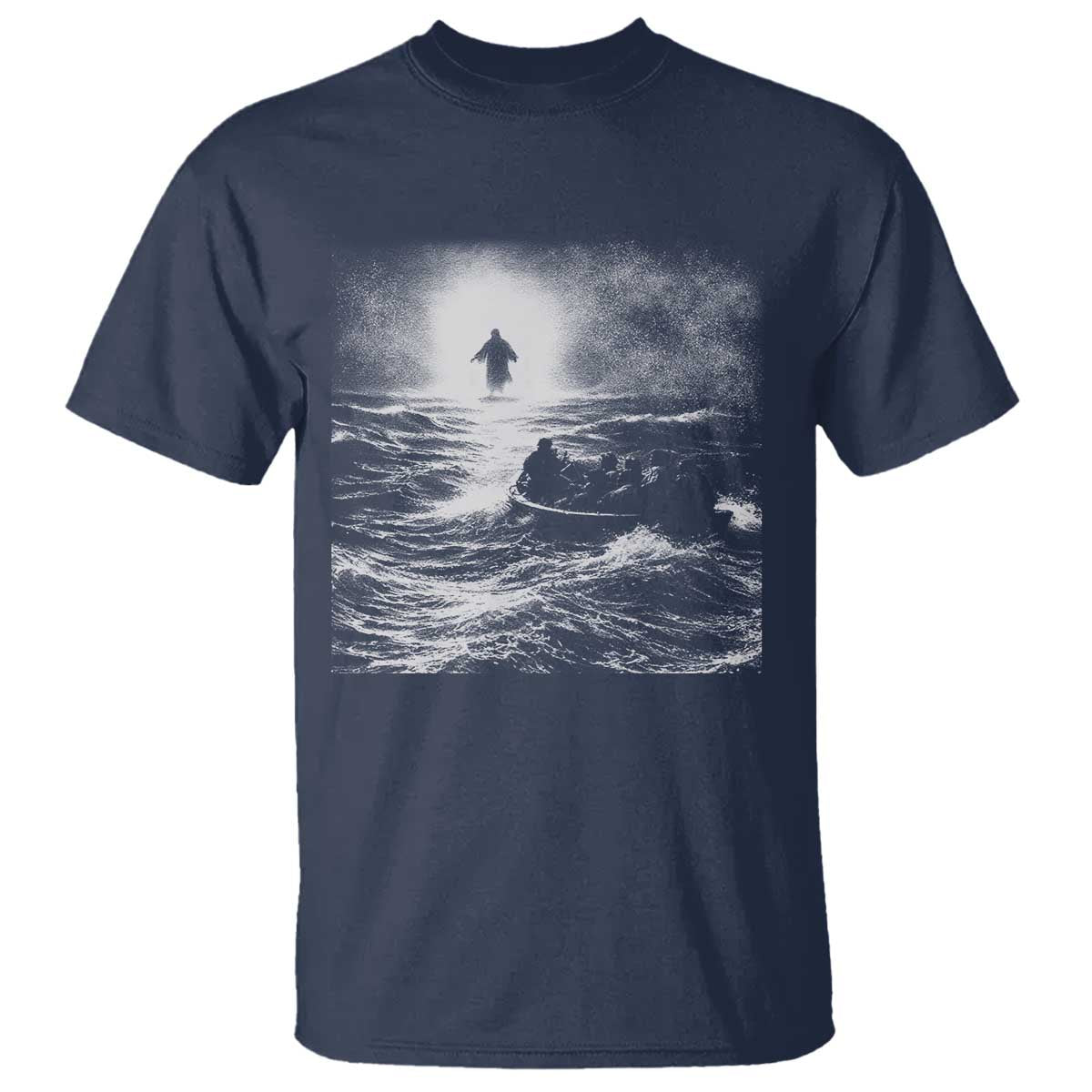 Christian Faith T Shirt Walk On Water Distressed Bible Verse