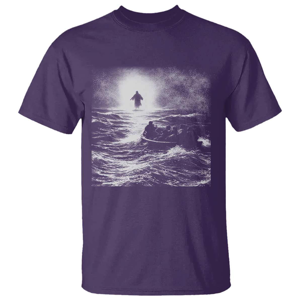 Christian Faith T Shirt Walk On Water Distressed Bible Verse