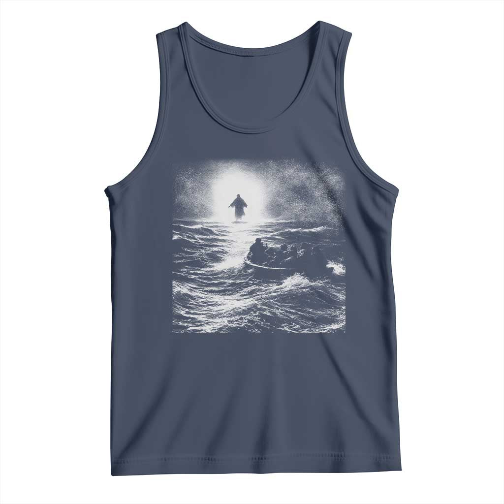 Christian Faith Tank Top Walk On Water Distressed Bible Verse