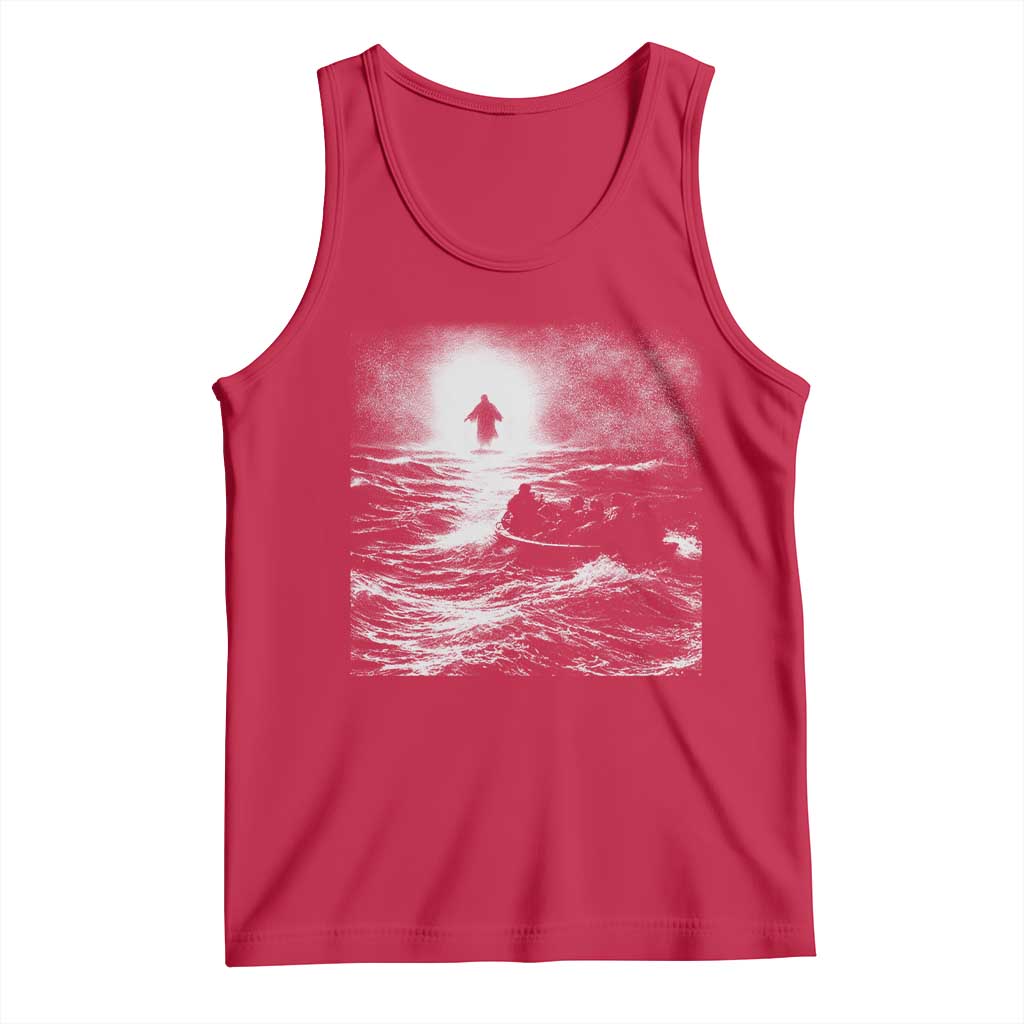 Christian Faith Tank Top Walk On Water Distressed Bible Verse