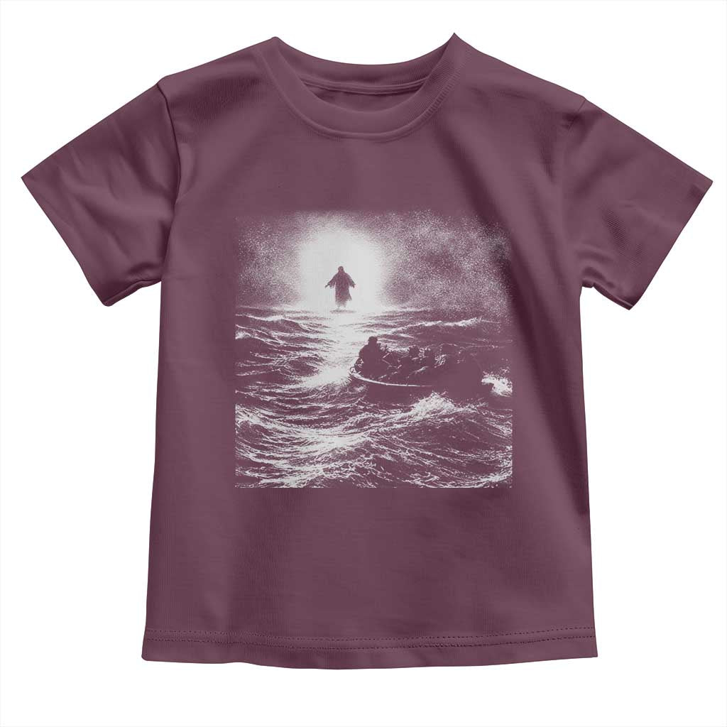 Christian Faith Toddler T Shirt Walk On Water Distressed Bible Verse