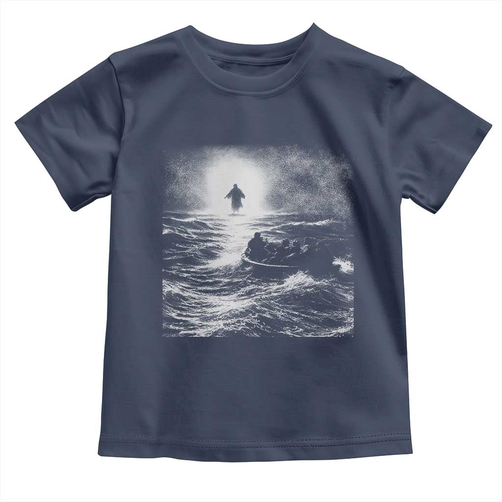 Christian Faith Toddler T Shirt Walk On Water Distressed Bible Verse