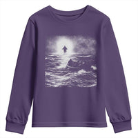 Christian Faith Youth Sweatshirt Walk On Water Distressed Bible Verse