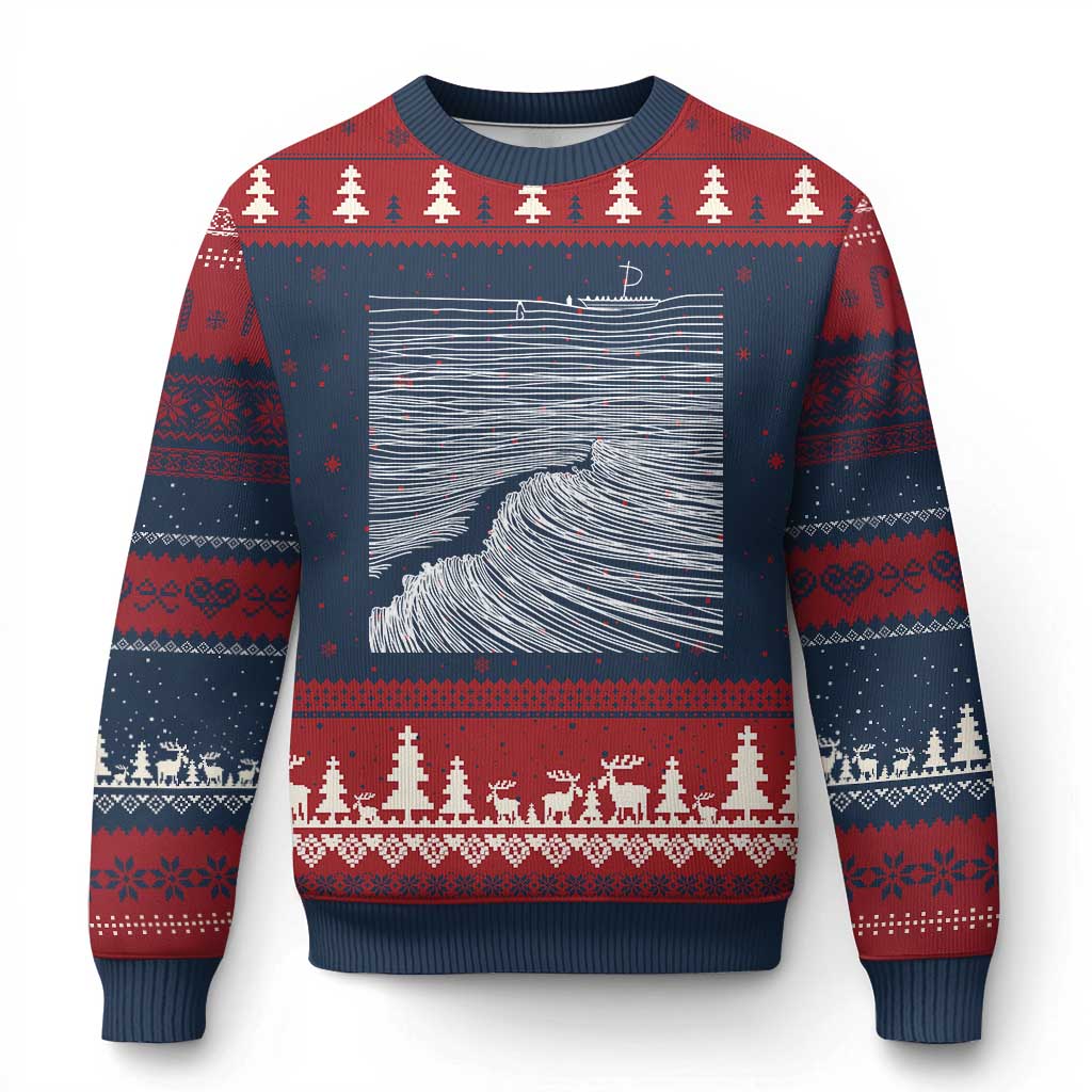 Christian Faith Ugly Christmas Sweater Walk On Water Boho Bible Verse