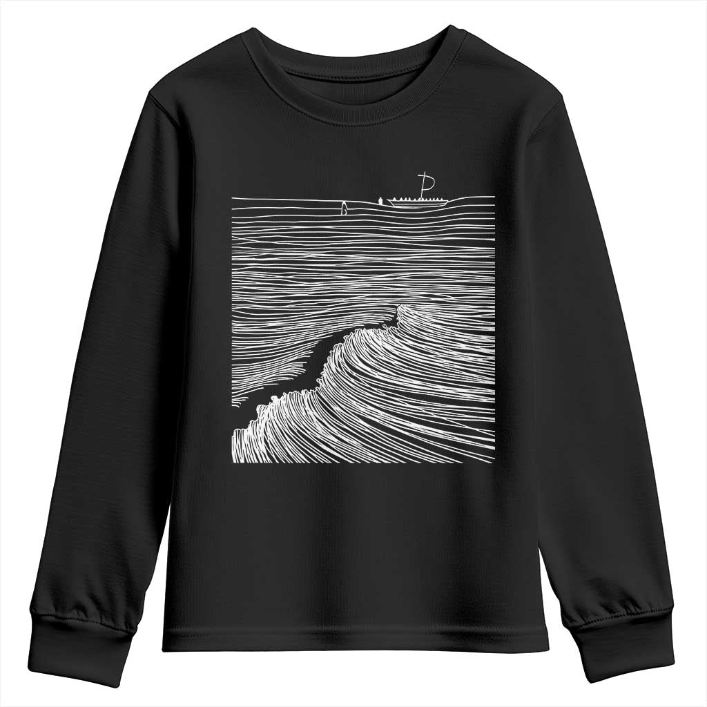 Christian Faith Youth Sweatshirt Walk On Water Boho Bible Verse