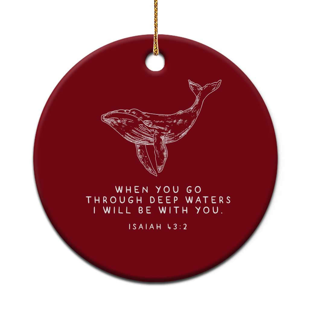 Christian Whale Shark Ceramic Ornament Isaiah 43 2 Bible Verse Faith Based