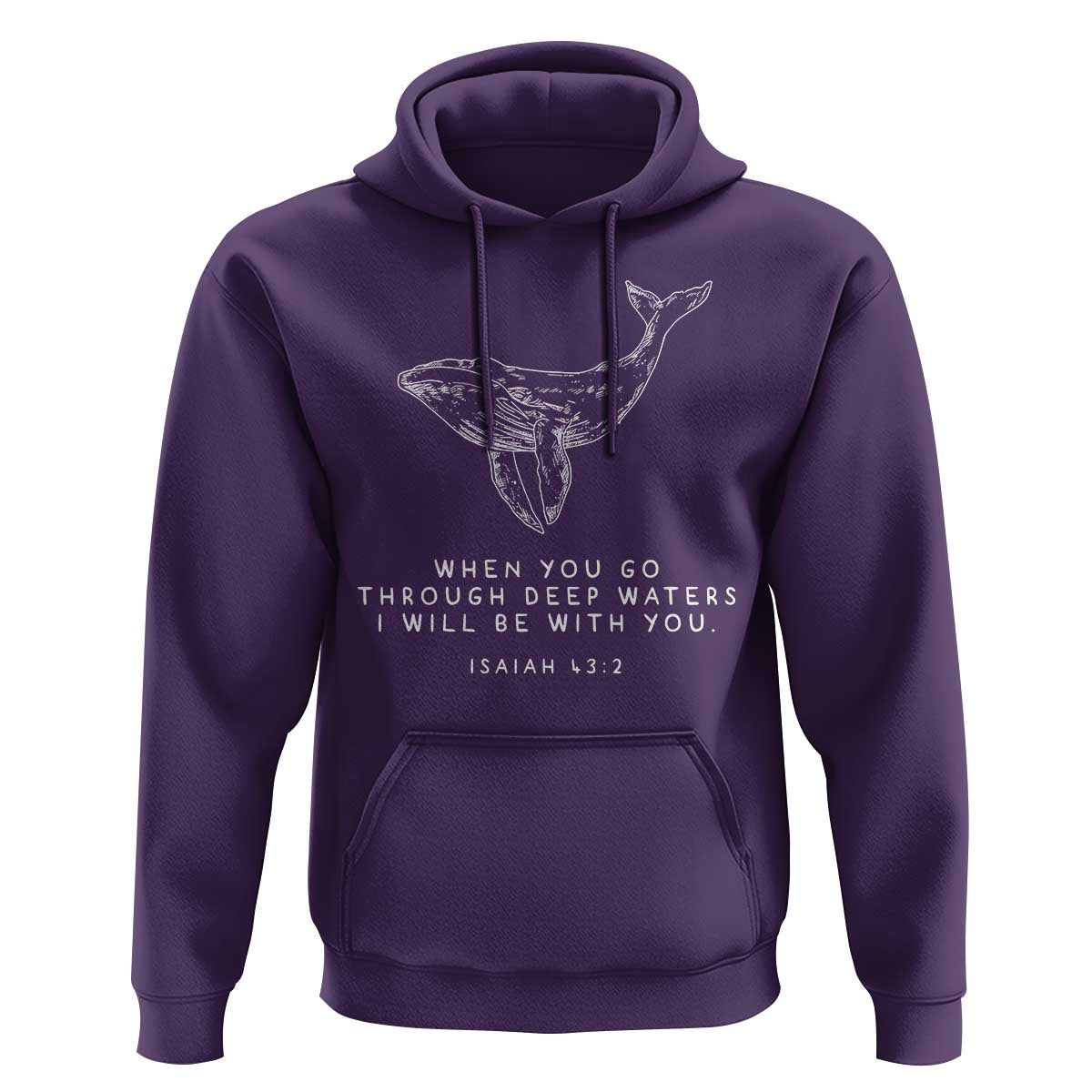 Christian Whale Shark Hoodie Isaiah 43 2 Bible Verse Faith Based