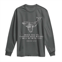 Christian Whale Shark Long Sleeve Shirt Isaiah 43 2 Bible Verse Faith Based