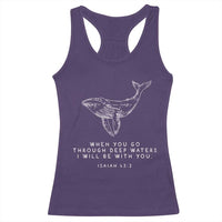 Christian Whale Shark Racerback Tank Top Isaiah 43 2 Bible Verse Faith Based