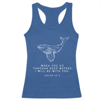 Christian Whale Shark Racerback Tank Top Isaiah 43 2 Bible Verse Faith Based