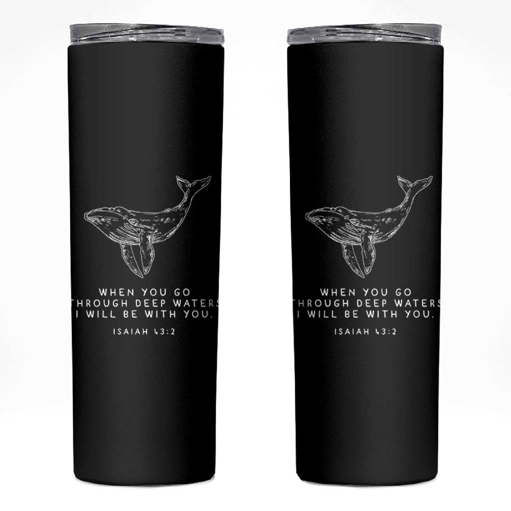 Christian Whale Shark Skinny Tumbler Isaiah 43 2 Bible Verse Faith Based
