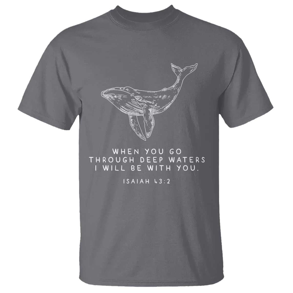 Christian Whale Shark T Shirt Isaiah 43 2 Bible Verse Faith Based