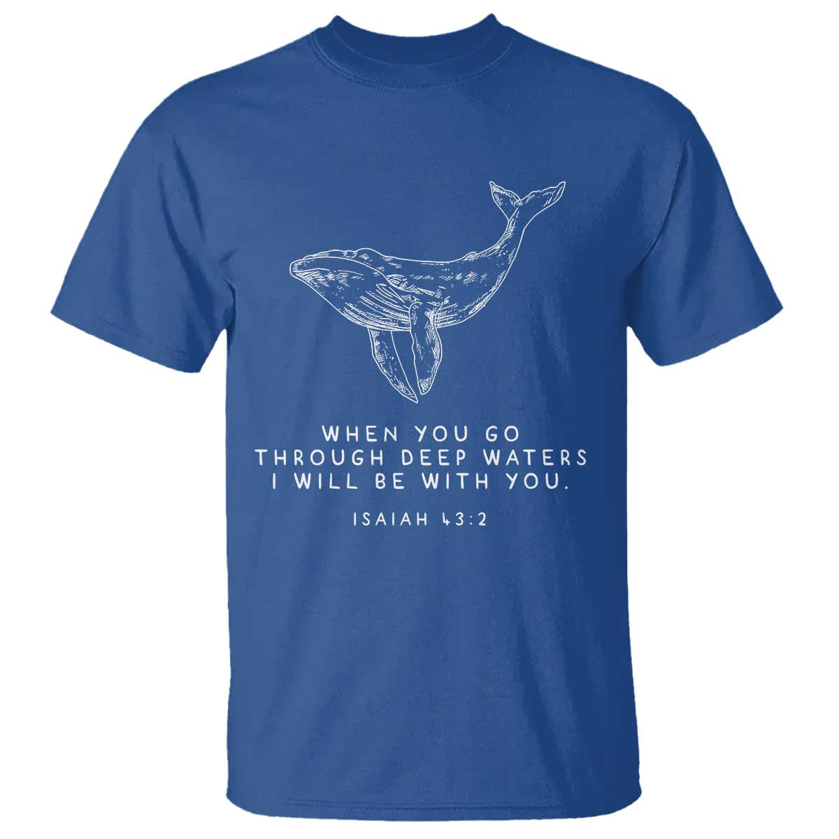 Christian Whale Shark T Shirt Isaiah 43 2 Bible Verse Faith Based