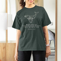 Christian Whale Shark T Shirt For Women Isaiah 43 2 Bible Verse Faith Based