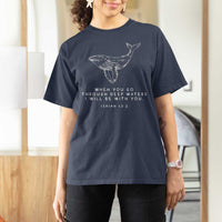 Christian Whale Shark T Shirt For Women Isaiah 43 2 Bible Verse Faith Based