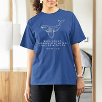 Christian Whale Shark T Shirt For Women Isaiah 43 2 Bible Verse Faith Based