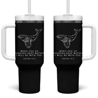 Christian Whale Shark Tumbler With Handle Isaiah 43 2 Bible Verse Faith Based